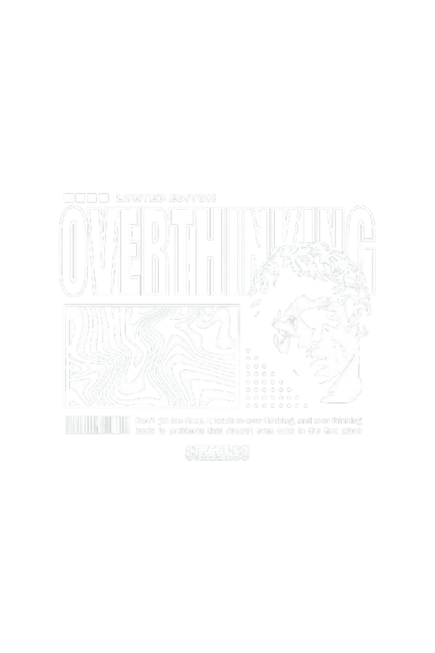 Artistic Edition ( Overthinking) Design Black Sweatshirt For Mens