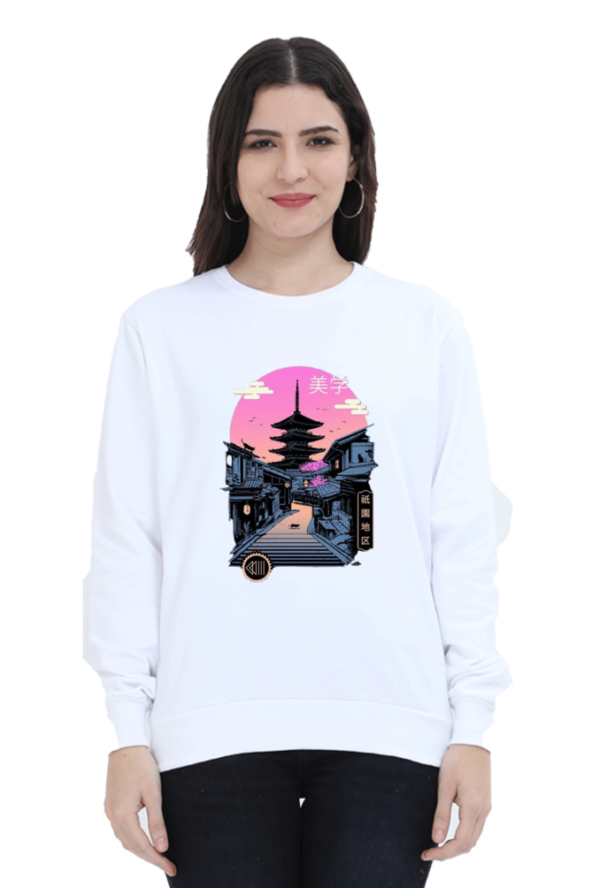 Thailand Landscape Print ( Aesthetic Edition) White Sweatshirt For Womens