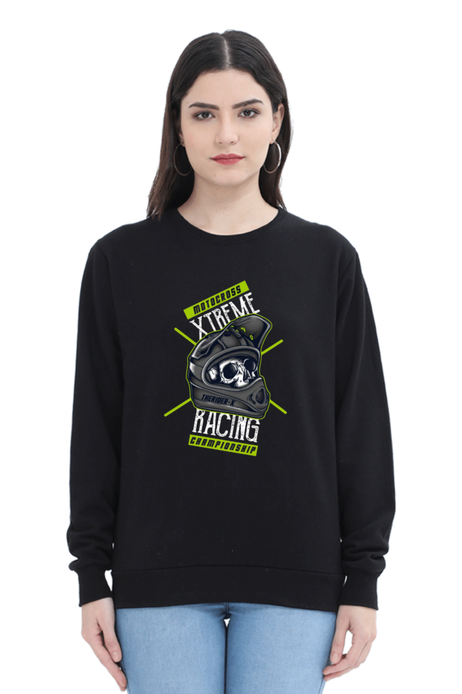 Racing Edition Black Sporty Sweatshirt For Womens