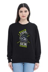 Racing Edition Black Sporty Sweatshirt For Womens